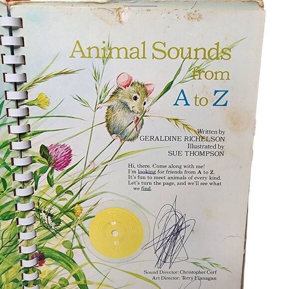 Vintage Children's Toys, 70s Fisher Price "Animal Sounds" Talk To Me Record Book - Picture 3 of 9